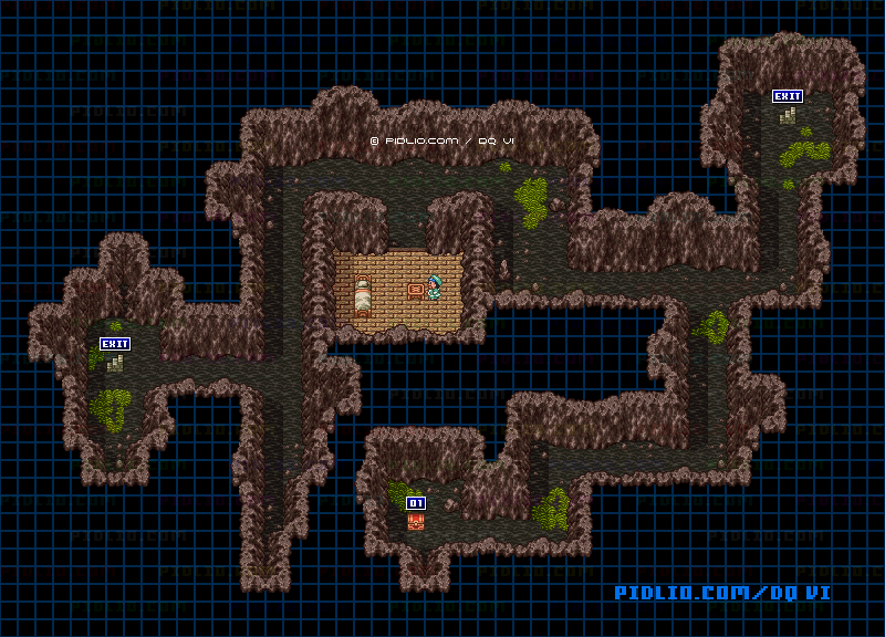 【夢の世界】砂漠の抜け道のマップ画像 ／ SFC版ドラゴンクエスト6攻略 ─ pidlio.com