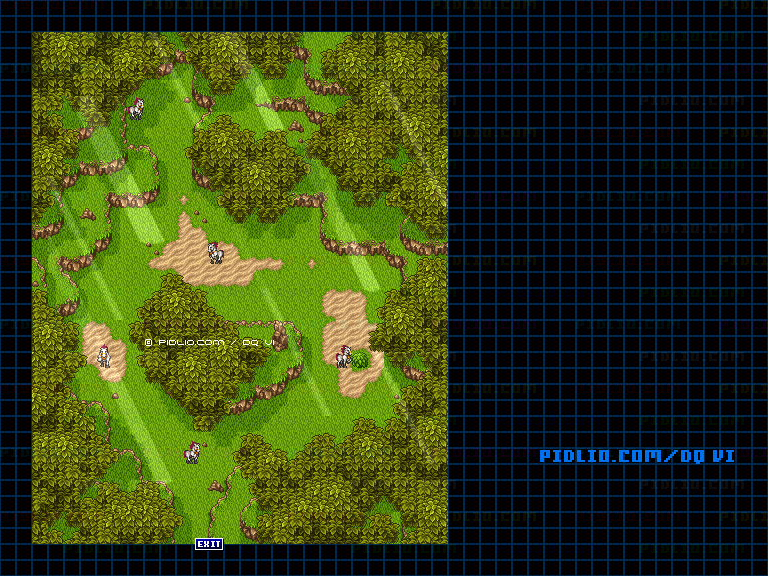【夢の世界】レイドック西の森のマップ画像 ／ SFC版ドラゴンクエスト6攻略 ─ pidlio.com