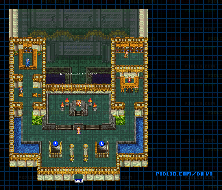 【夢の世界】ダーマ神殿・1階のマップ画像 ／ SFC版ドラゴンクエスト6攻略 ─ pidlio.com
