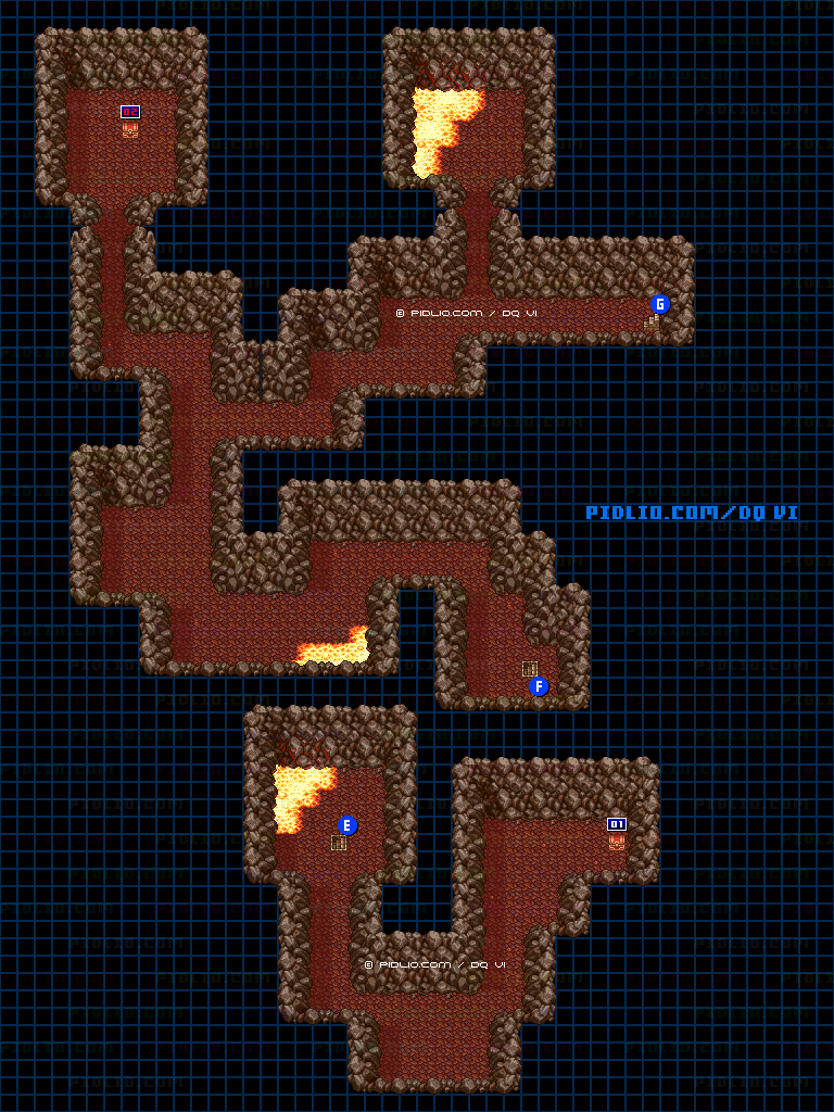【現実の世界】ムドーの島・3階のマップ画像 ／ SFC版ドラゴンクエスト6攻略 ─ pidlio.com