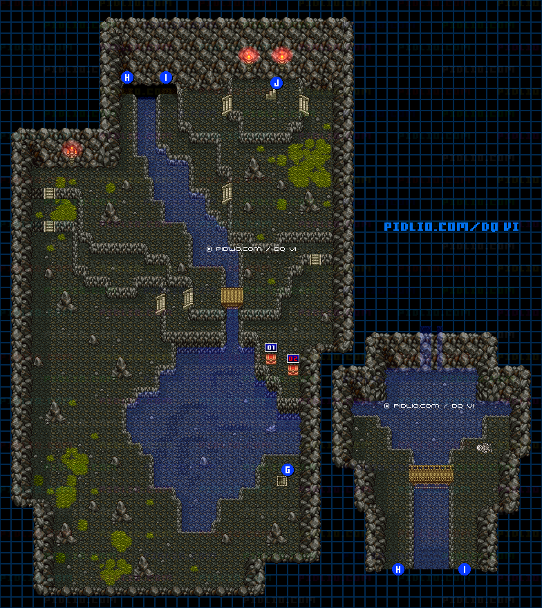 【現実の世界】ムドーの島・4階のマップ画像 ／ SFC版ドラゴンクエスト6攻略 ─ pidlio.com