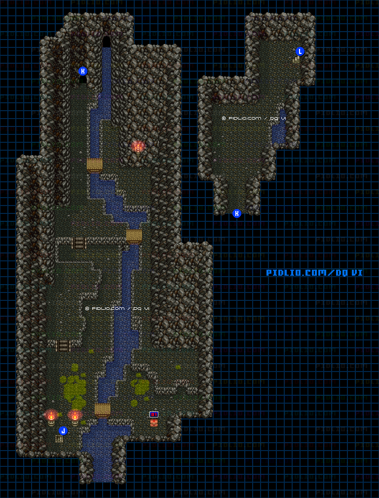 【現実の世界】ムドーの島・5階のマップ画像 ／ SFC版ドラゴンクエスト6攻略 ─ pidlio.com