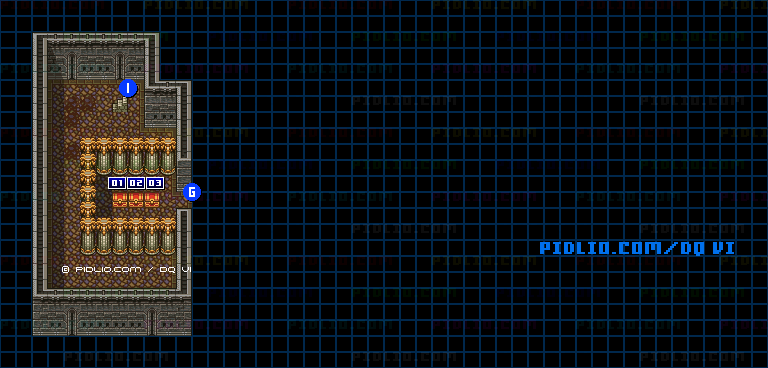 【現実の世界】天馬の塔・3階のマップ画像 ／ SFC版ドラゴンクエスト6攻略 ─ pidlio.com