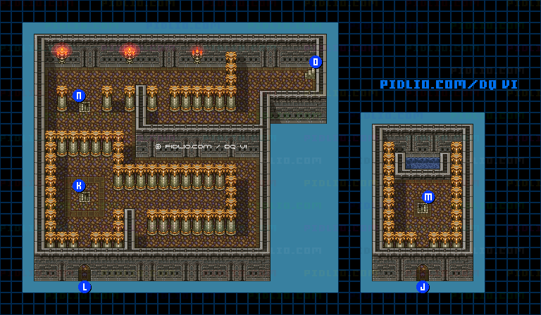 【現実の世界】天馬の塔・5階のマップ画像 ／ SFC版ドラゴンクエスト6攻略 ─ pidlio.com