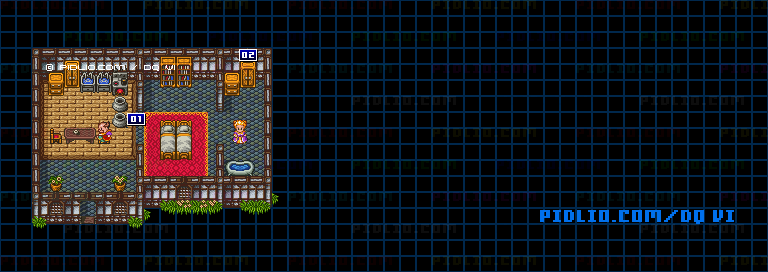 【現実の世界】森の宿屋南東の家のマップ画像 ／ SFC版ドラゴンクエスト6攻略 ─ pidlio.com